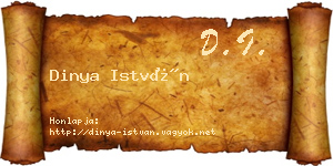 Dinya István névjegykártya